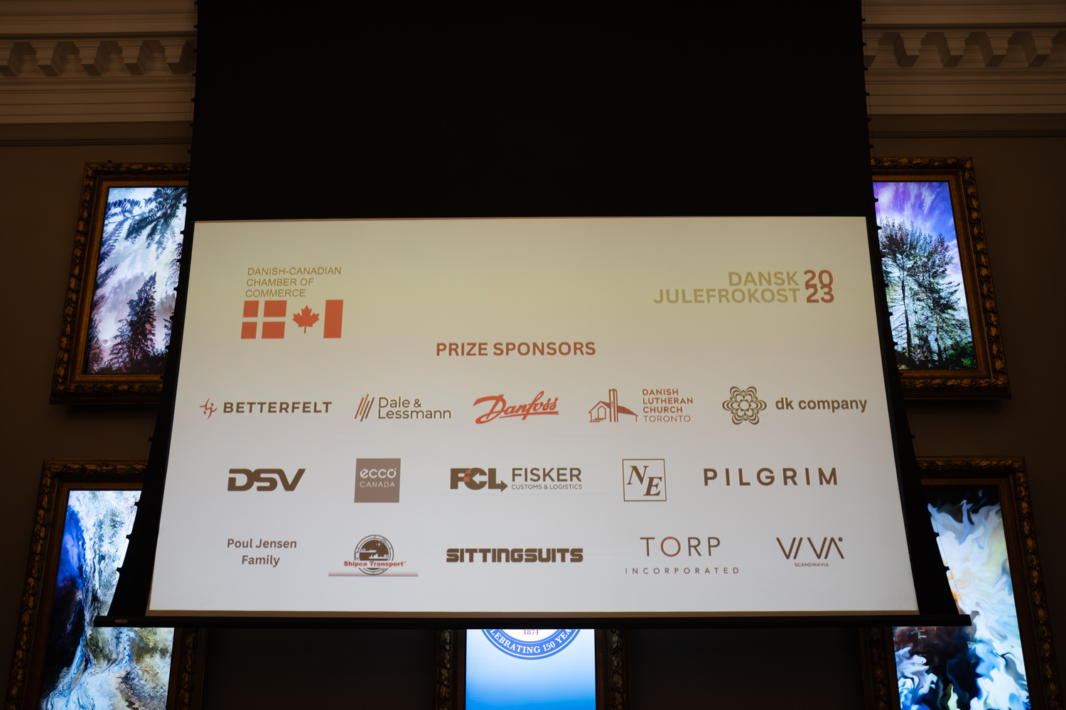 Sponsors screen Dansk Julefrokost 2023