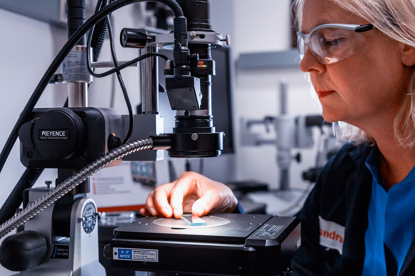 Quality control microscope inspection corporate photography