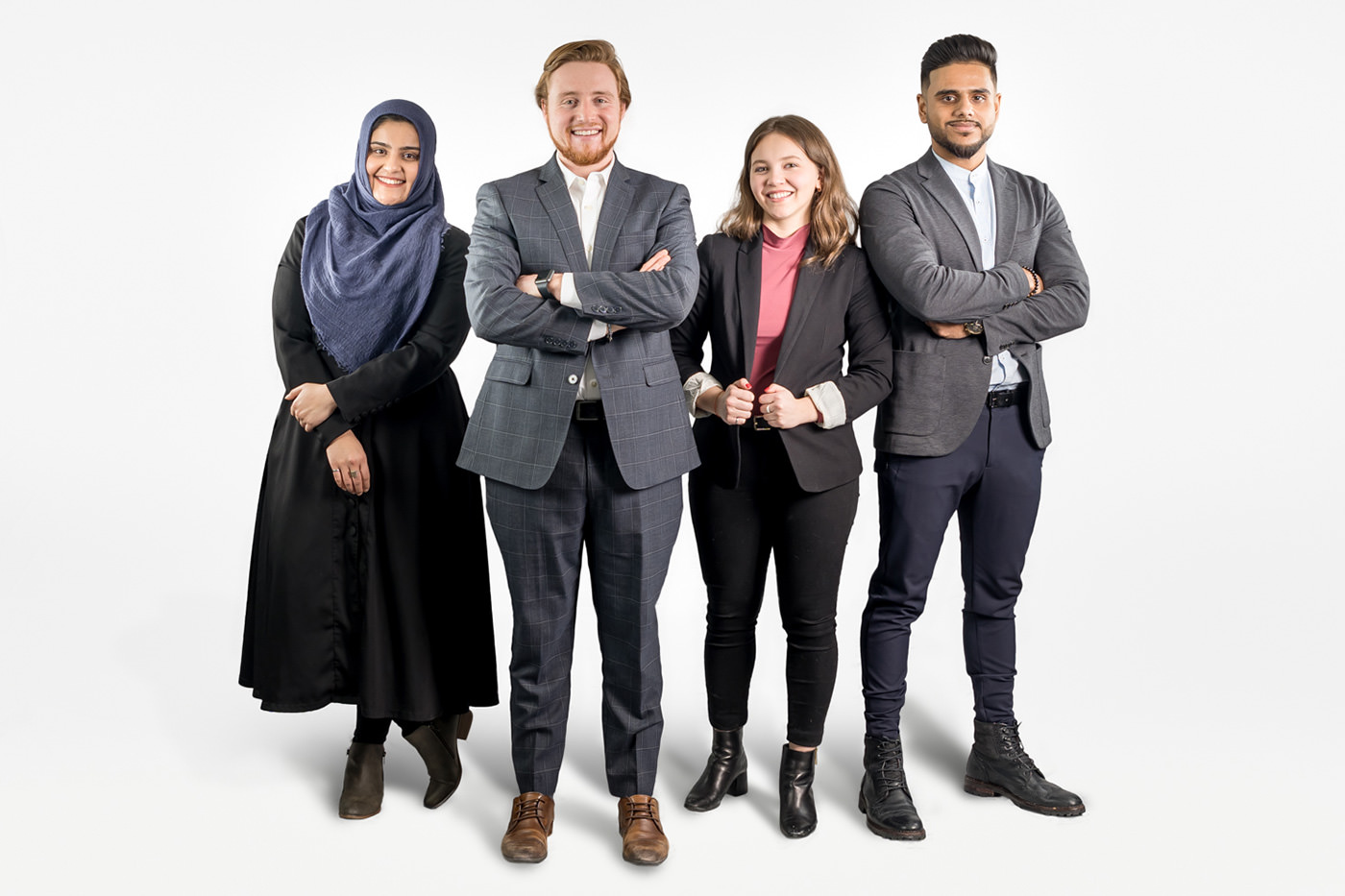 Diverse corporate team studio portrait photography