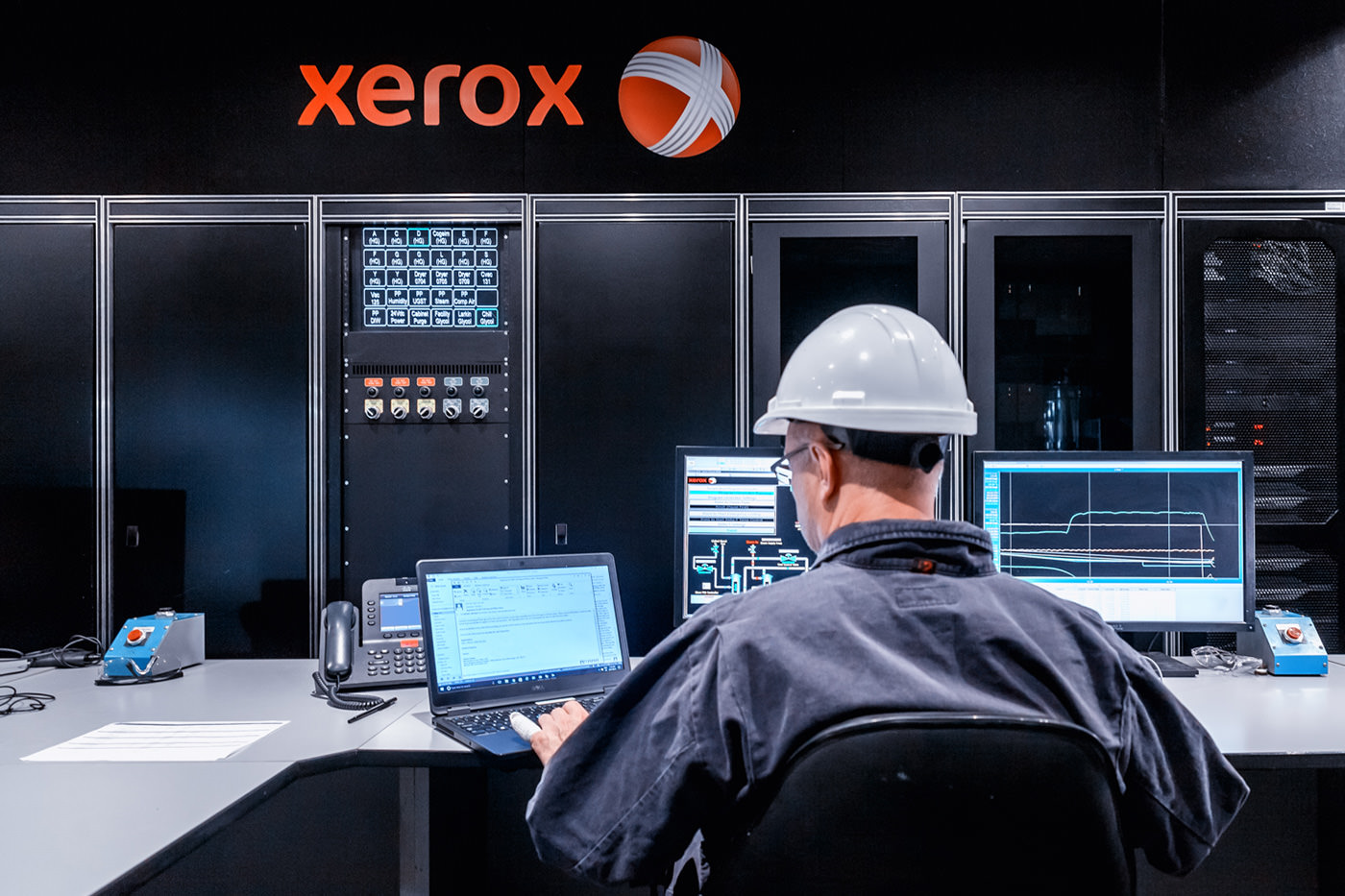 Xerox branded control room corporate photography