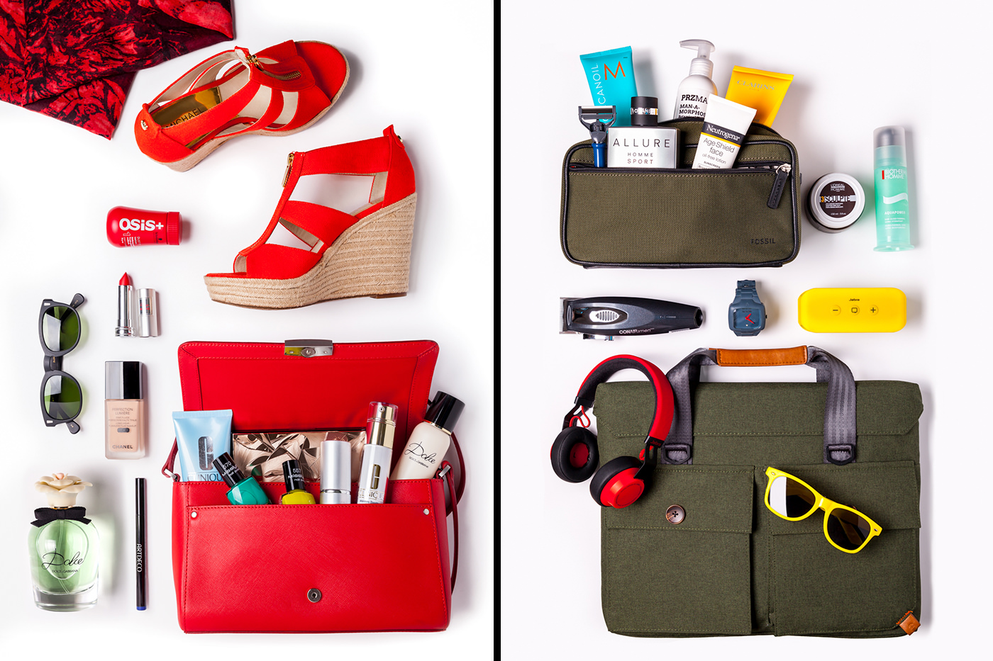 Accessories styled flatlay product photography
