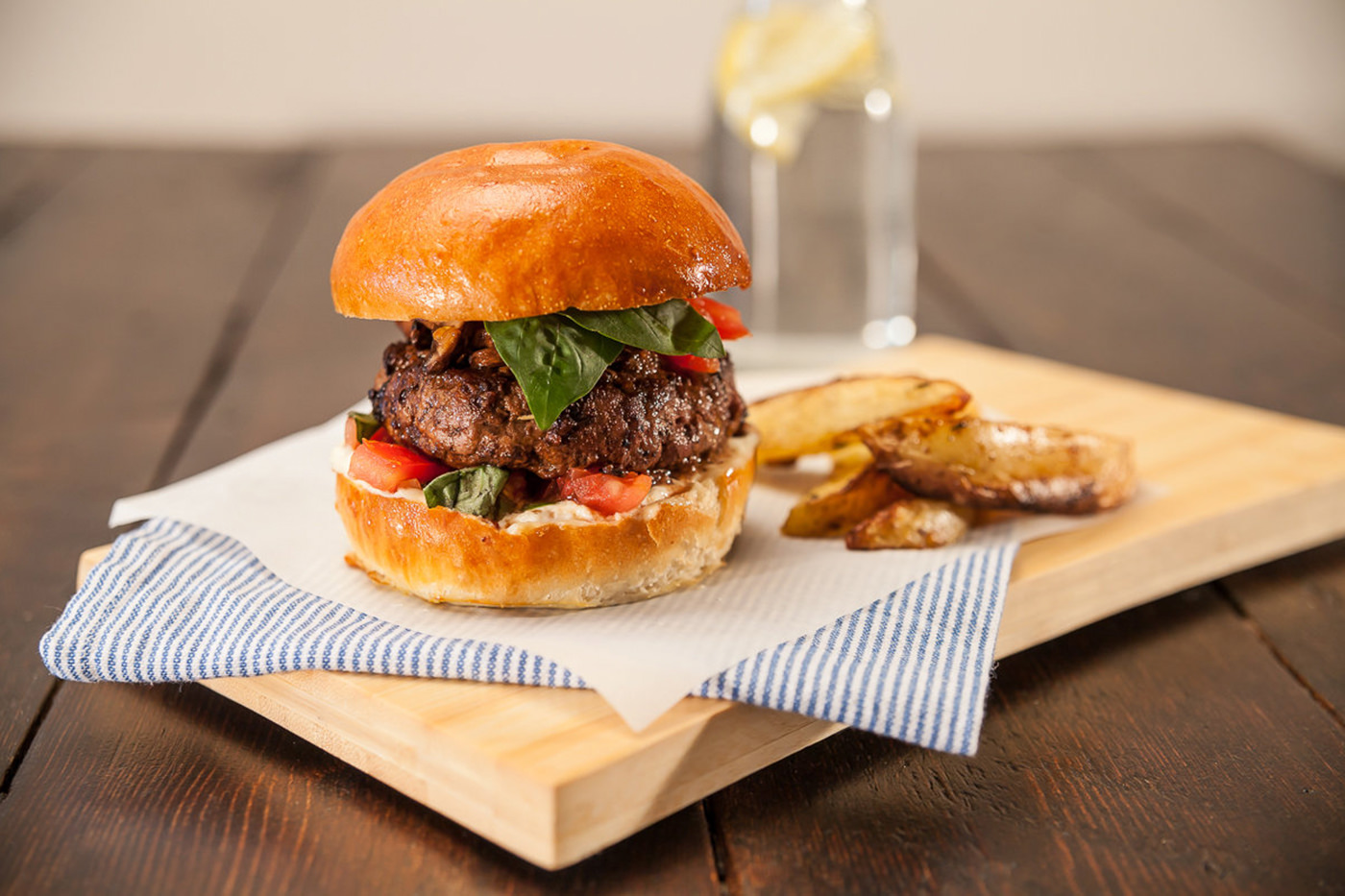 Gourmet burger food photography