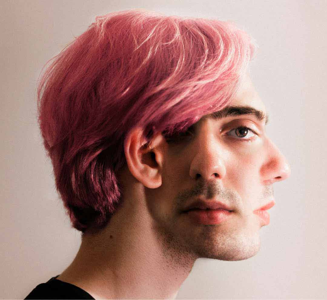 Man portrait with two perspectives Man portrait with two perspectives